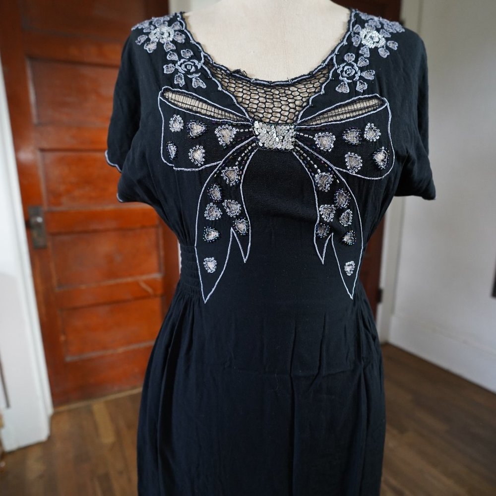 Sugarhill Boutique Embroidered Bow Crochet Dress S